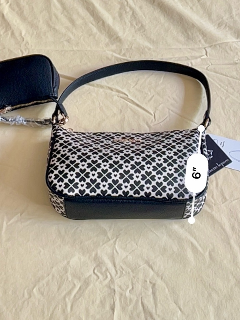 Nanette Lepore Jennah Baguette Heart Geo Black 2 piece set - Picture 8 of 9
